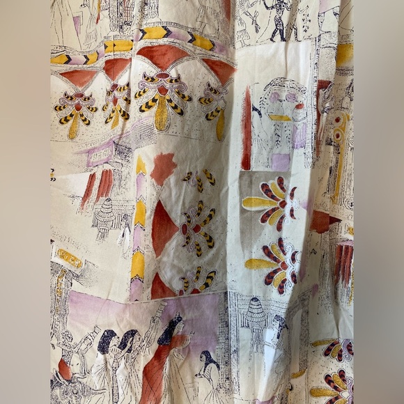 Dockers Vintage Printed Cotton Egyptian Style Button Front Short Sleeve 90s/Y2K - Picture 6 of 6